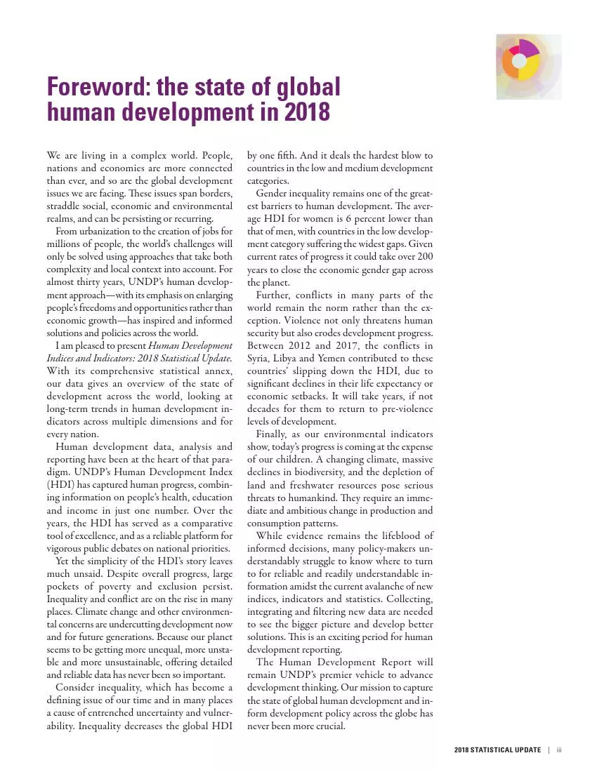 2018数据更新：人类发展指数和指标报告