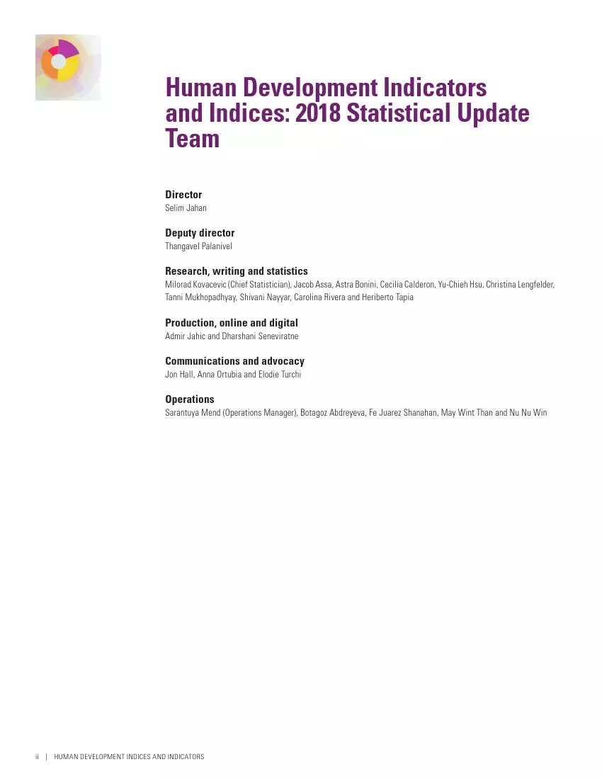 2018数据更新：人类发展指数和指标报告