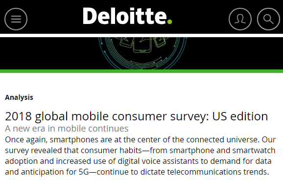 德勤：2018年全球移动消费者调查 美国人平均每天看手机52次