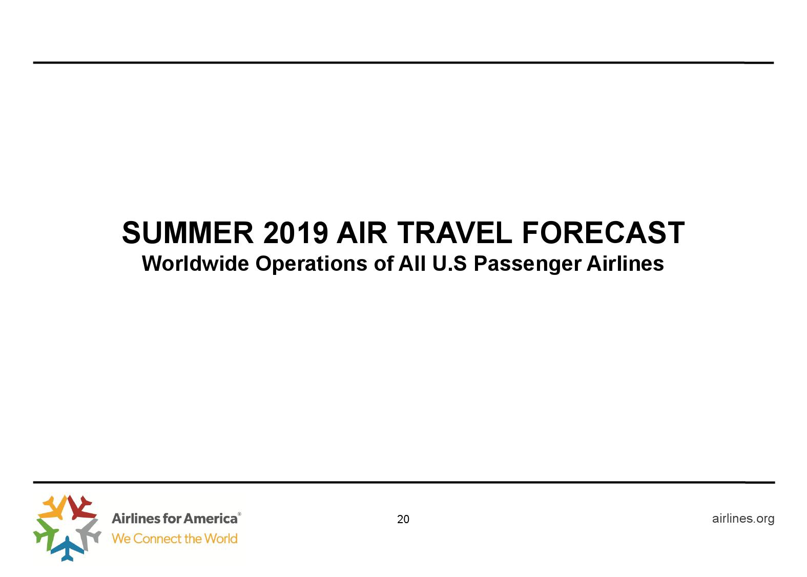 美国航空协会：预计2019年美国夏季航空客运量达2.57亿人次