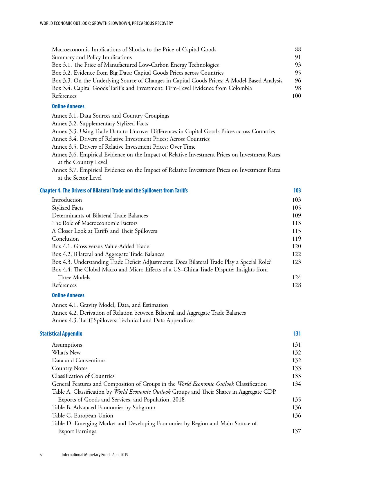 IMF：2019年4月世界经济展望