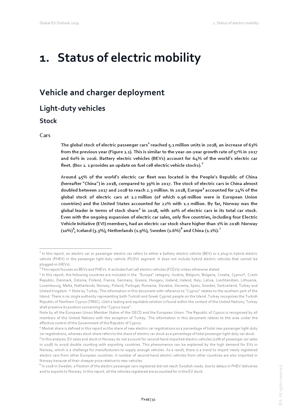 IEA：2019年全球电动汽车报告