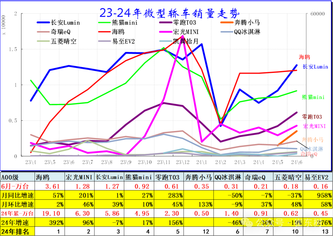 中国汽车流通协会:2024年6月乘用车细分市场车型走势